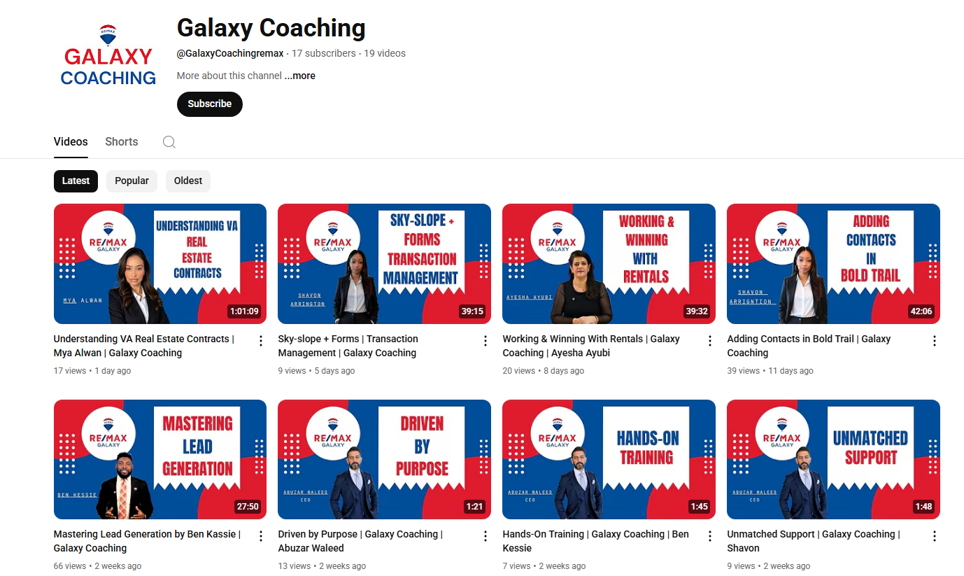 image of youtube home page